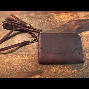 Frye Cognac Paige wristlet